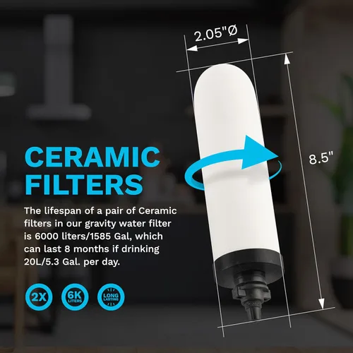 Miniatura 8 de Survivor Filter Sistema de filtro de agua ultra gravedad, filtro de agua alimentado por gravedad de acero inoxidable, 2.25 galones, para el hogar