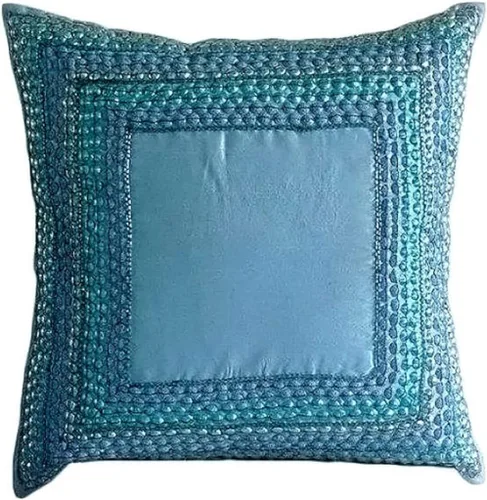 Miniatura 7 de The HomeCentric Funda de almohada con cremallera, funda de almohada azul aguamarina, funda de almohada moderna con bordes, fundas de almohada de 12