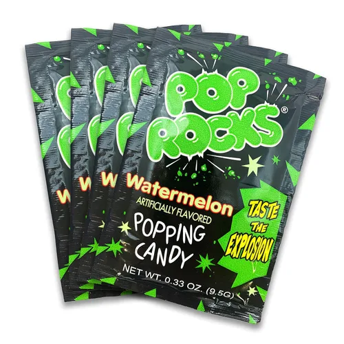 UpTop Treats Sandía POP ROCKS Candy | Incluye 4 paquetes individuales de mini caramelos para reventar rocas con sabor a sandía