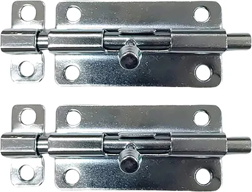 Miniatura 13 de QCAA Deco Perno de barril deslizante de acero duradero, 2 pulgadas, revestimiento negro, paquete de 4, fabricado en Taiwán Recubierto negro (2")