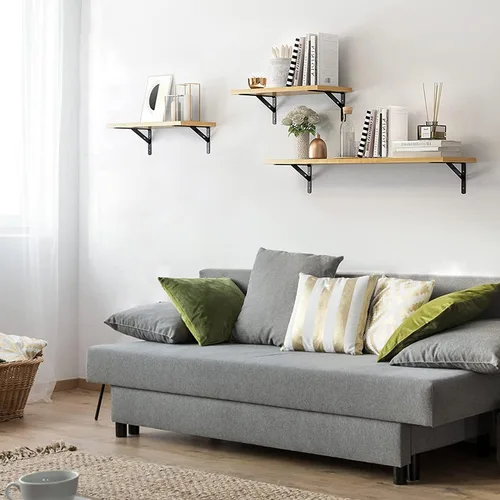 Miniatura 3 de Kersally Soportes de estante de 6 pulgadas, paquete de 4 soportes en L resistentes para estantes, soportes metálicos triangulares de 90 grados