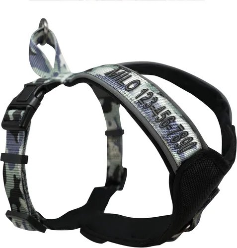 Miniatura 30 de Arnés para perro Pawtitas para entrenamiento de suave, ajustable, reflectante, acolchado para cachorros, Azul