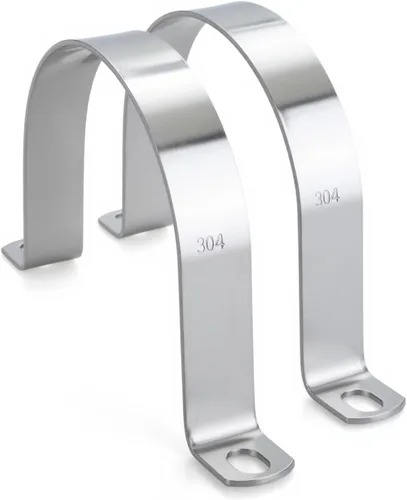 Miniatura 12 de 6 piezas de abrazaderas de tubo de 2 pulgadas, abrazaderas de tubo de acero inoxidable 304 engrosadas de dos agujeros con soporte en U, abrazaderas