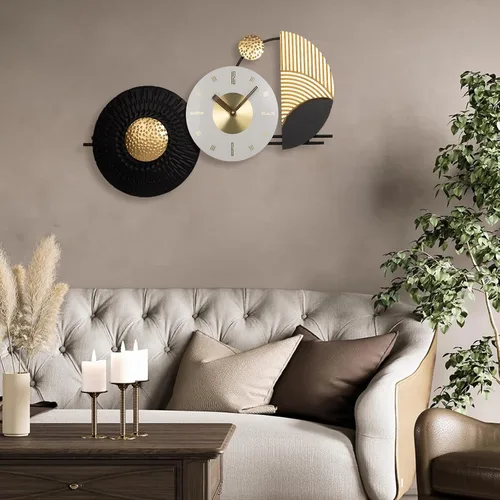 Miniatura 4 de Reloj de pared grande e irregular, moderno, de 26 x 16 pulgadas, único, silencioso, sin tictac, funciona con pilas, relojes decorativos para sala