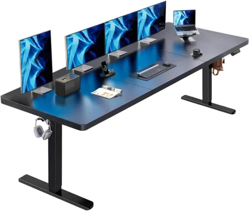 Miniatura 13 de HUANUO Escritorio eléctrico de pie de 71 x 35 pulgadas, potente motor sin escobillas, mesa ajustable de altura grande, 4 memorias preestablecidas