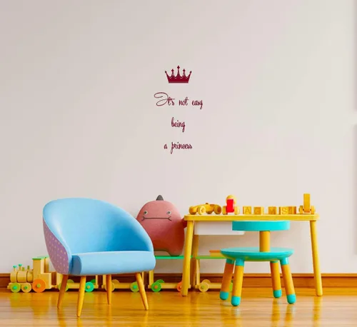 Miniatura 2 de Wall Decals Vinyl Decal Sticker Girl Quote It's Not Easy Being a Princess Crown Home Interior Art Mural Kids Nursery Baby Room Decor KT19