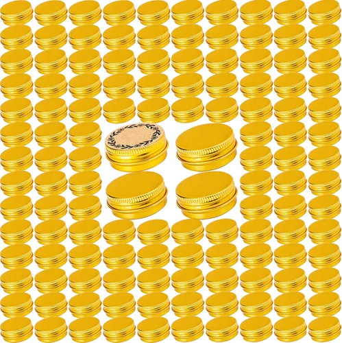 Miniatura 12 de 270 tarros de aluminio de 0.5 oz / 0.5 fl oz con tapa de rosca y etiquetas en blanco (azul lago) Bulk Value Pack, Extra Protection Against Dents