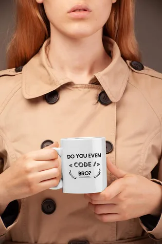 Miniatura 4 de Regalos de programador de computadora. Taza de café programadora nerd de 11 onzas con texto en inglés "Do You Even Code". Idea de regalo