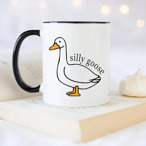 Miniatura 4 de YouNique Designs Taza de café Silly Goose On The Loose de 11 onzas, regalos para papá de parte de la hija, regalos de elefante blanco para adultos