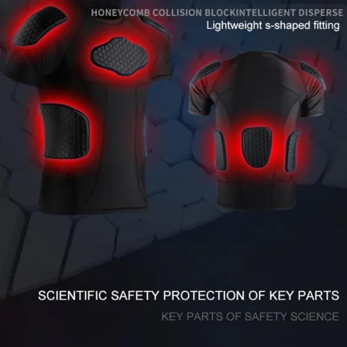 Miniatura 3 de Charque Camisas/pantalones protectores acolchados para hombre, para fútbol, paintball, béisbol, compresión, costilla, protección del esternón