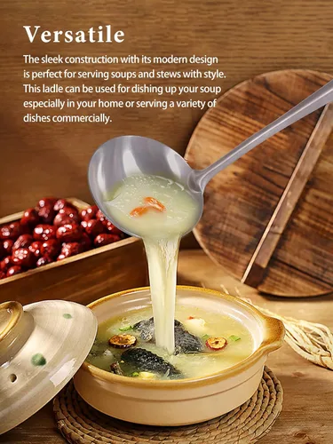 Miniatura 8 de iBasingo Espátula y cucharón de titanio, cuchara skimmer juego de herramientas de cocina con mango largo, utensilios chinos wok para camping, Juego