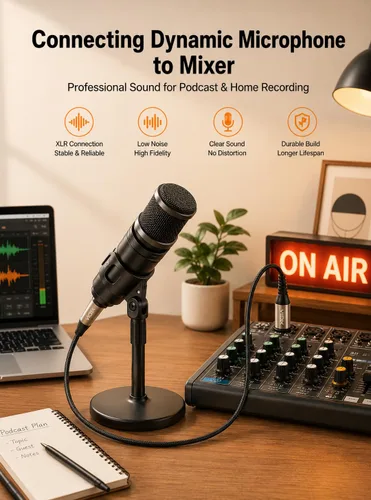Miniatura 4 de VIOY Cable de micrófono XLR de 6.6 pies, cable de micrófono macho a hembra, cable equilibrado de 3 pines - cable de extensión XLR trenzado de nailon