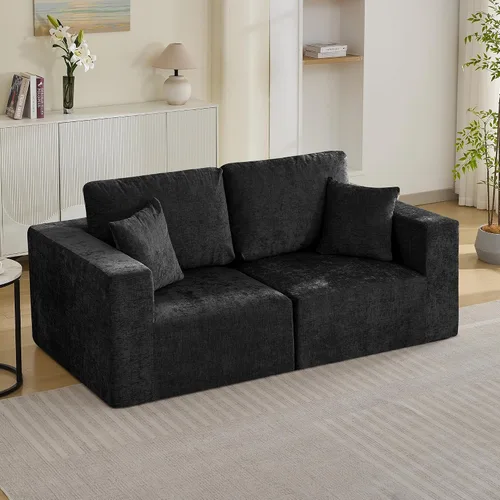 Miniatura 7 de Sofá biplaza sin hueso de 83 pulgadas para apartamento pequeño, sofá cómodo y esponjoso con asiento profundo, sofá nube sin montaje, asiento de dos
