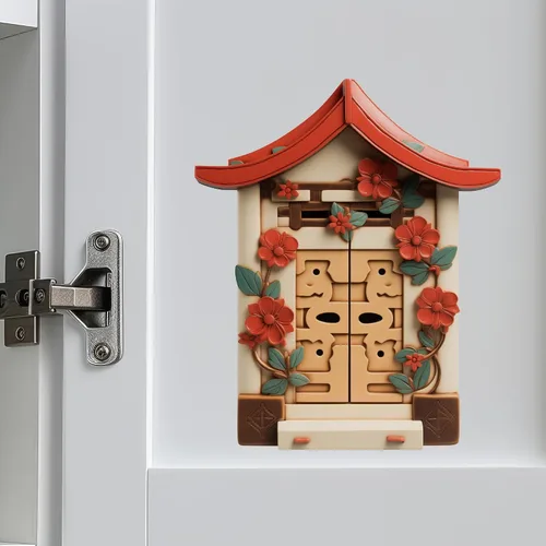 Miniatura 4 de Casa tradicional japonesa - Adhesivo de pared para puerta de hadas