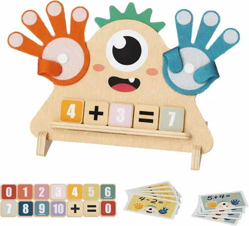 Juguetes Montessori para niños de 3, 4 y 5 años, juguetes de aprendizaje preescolar para niños pequeños, bloques de números de madera para contar