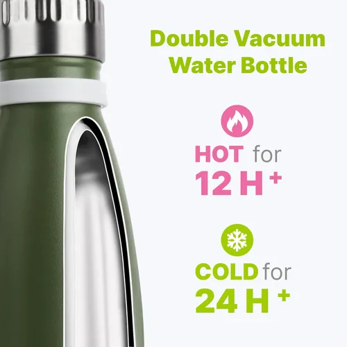 Miniatura 3 de Botella de agua para niños, botella de agua deportiva de acero inoxidable de 12 onzas con aislamiento al vacío para la vuelta a la escuela, botella