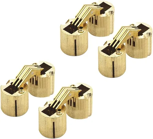4 unids/paquete de bisagras ocultas de latón oculto barril caja de madera ángulo de apertura de 180 ° para bricolaje joyero artesanal