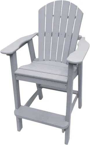 Miniatura 8 de Phat Tommy Silla alta Adirondack – Muebles de exterior de polietileno de alta densidad – Taburete de bar Adirondack de polietileno – Mueble pesado