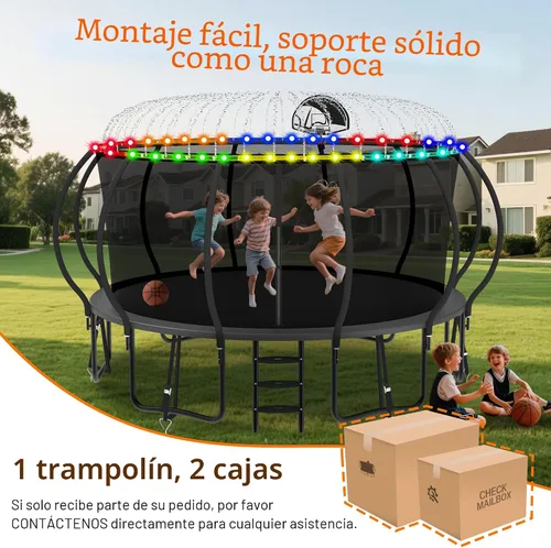 Miniatura 8 de DeepRoar Tranpoline de calabaza mejorada de 8/10/12/14/15/16 pies para niños, juego de tranpolina para exteriores resistente de 1500 libras con aro