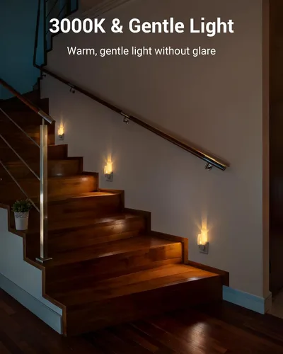 Miniatura 2 de DEWENWILS Luz nocturna enchufable con interruptor, luz nocturna LED de encendido y apagado manual para niños, guardería, dormitorio, baño, pasillo