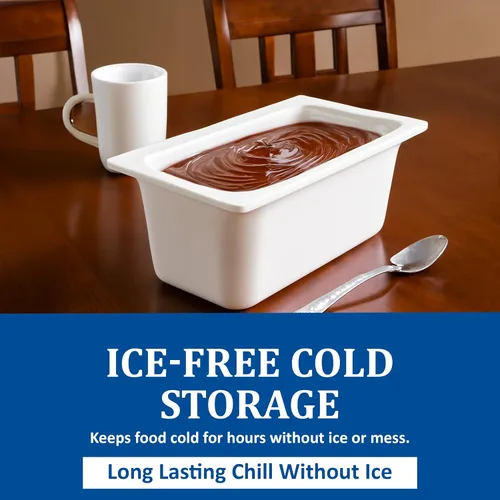 Miniatura 4 de San Jamar Chill-It - Sartén para alimentos de 1/3 – CI7003WH 6 pulgadas de profundidad aislada comercial con forro de gel congelable, recipiente