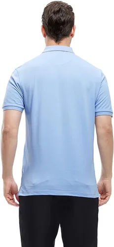 Miniatura 3 de VEBOON Polo de piqué para hombre de manga corta, mezcla de algodón, cuello casual, para negocios