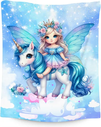 Miniatura 10 de Manta de dinosaurio para niñas, bonita manta para niños, manta de forro polar cómoda de franela para sofá, 40 x 50 pulgadas Azul