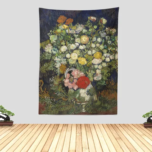 Miniatura 21 de Chitteri Vincent van gogh - Tapiz colgante de flores de almendra, 60 x 45 pulgadas, arte de pared de poliéster para decoración del hogar