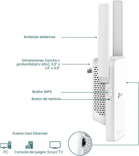Miniatura 5 de TP-Link Extensor WiFi AC1200, Mejor Elección de Presupuesto 2023 de Engadget, Amplificador de Señal de 1.2Gbps para el Hogar, Doble Banda
