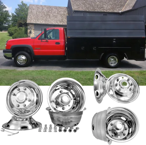 Miniatura 13 de Simulador de rueda de 16 pulgadas para Dodge 2007-2025, Mercedes y Freightliner Sprinter Van, 4 tapacubos protectores impermeables a presión de 6