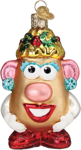 Miniatura 6 de Old World Christmas Mr. Potato Head - Adorno soplado de cristal para árbol de Navidad, decoración navideña hecha a mano, juguete para niños
