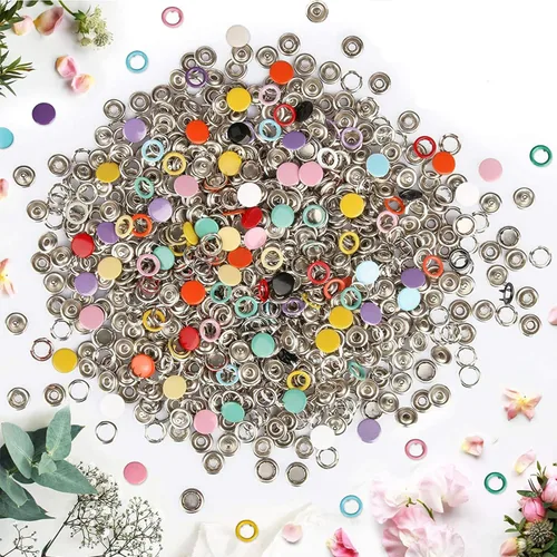Miniatura 6 de GTAAOY 800 piezas de botones de broches de metal con herramienta de alicates de presión, kit perfecto para manualidades DIY, ropa, sombreros