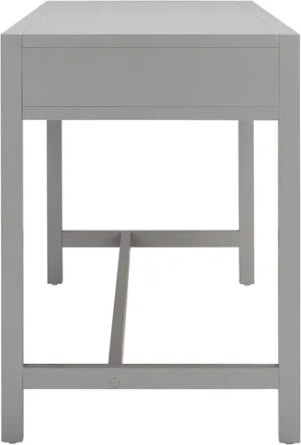 Miniatura 8 de SAFAVIEH Muebles - Escritorio Esther con 2 cajones, color gris, madera maciza, diseño de herrajes dorados glamorosos, ideal para oficina en casa