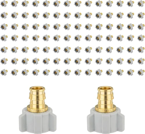 Miniatura 10 de Paquete de 2 adaptadores giratorios NPT hembra Niikappu de 3/4 pulgadas PEX A x 1/2 pulgadas, accesorio de expansión Pex-A de flujo completo