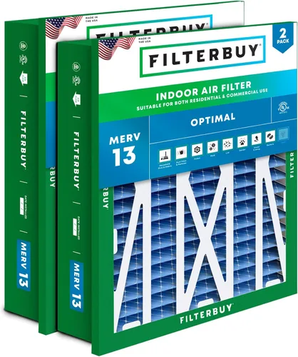 Miniatura 24 de Filterbuy Filtro de Aire MERV 13 de 20 x 25 x 5 pulgadas para defensa óptima contra el humo y las alergias (paquete de 2), filtros plisados