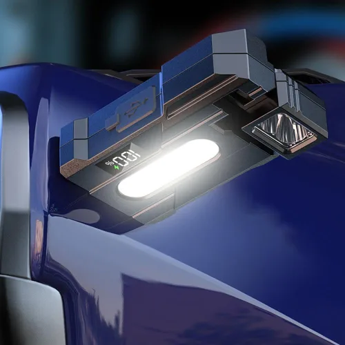 Miniatura 6 de Mini linterna EDC de 1200 lúmenes, súper brillante, 3 modos, mini EDC de tamaño de bolsillo, linternas planas recargables, luz doble LED ABS