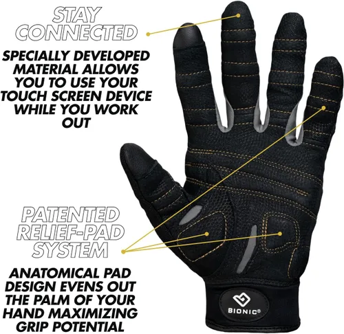 Miniatura 3 de El Guante de Marshawn Lynch oficial – Bionic guantes Beast Mode Full dedo guantes para levantamiento de fitness/W/Natural Tecnología de ajuste
