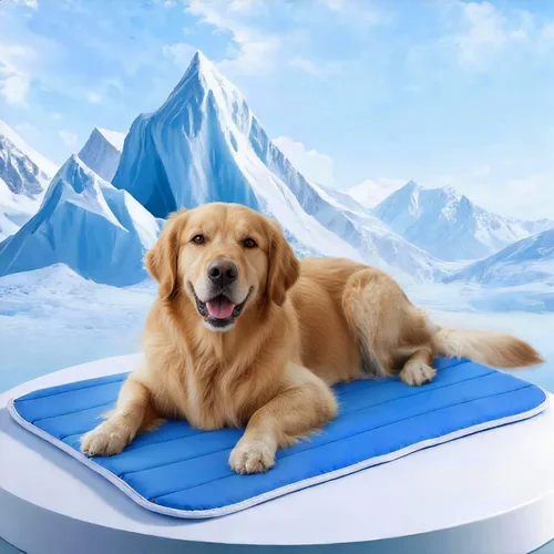 Tapete refrescante para perro, esponja de memoria fría para perro, cama plegable para mascotas y antideslizante, (Q-Max > 0.45) de larga duración,