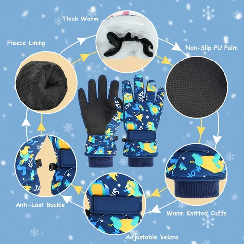 Miniatura 5 de Guantes de nieve para hombre y mujer, impermeables, para invierno, cálidos, para esquí, snowboard, guantes para mujer