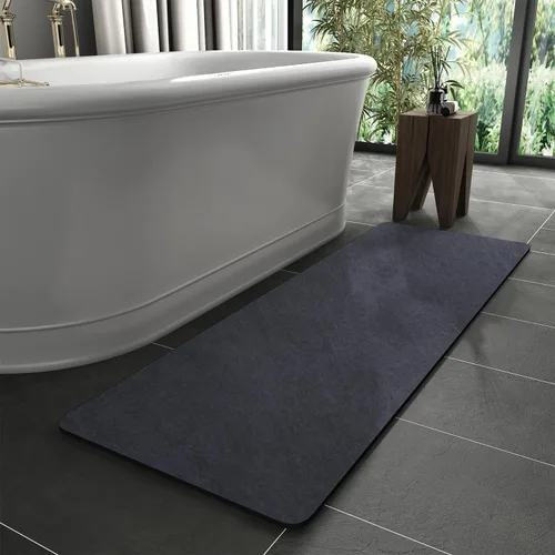 Miniatura 42 de MontVoo -Tapete de baño-Alfombras de baño delgadas antideslizantes para debajo de la puerta- Superficie de gamuza sintética absorbente, de secado