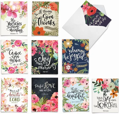 The Best Card Company TBCC_NH_AM_ED_OC_B_INSPIRATION - Lote de 10 tarjetas en blanco inspiradoras de 10 x 13 cm