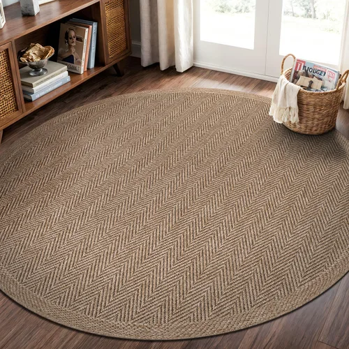 Miniatura 33 de CAMILSON Easy Alfombra de yute, 2 x 3 pulgadas, interiores y exteriores, fibra gris oscuro, para sala de estar, patio y cocina, diseño tejido