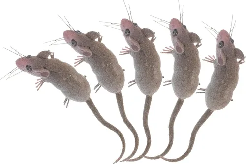 Generic 5 piezas de juguete de ratón, figuras de ratón, ratas, modelo de acción, realista, broma de Halloween, broma, regalo para niños, niñas,
