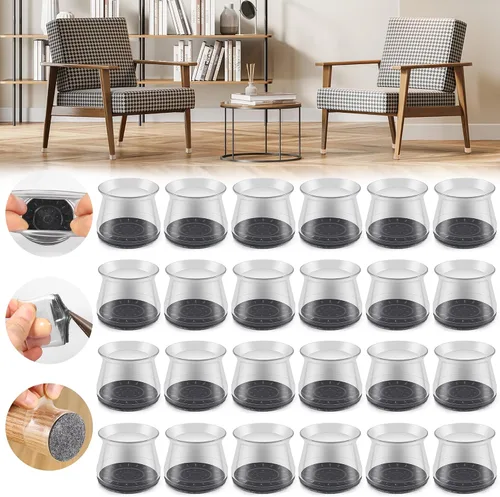 Miniatura 43 de 24 piezas de protectores de piso de silicona extra pequeños para patas de silla para pisos de madera dura, fundas engrosadas de goma para patas