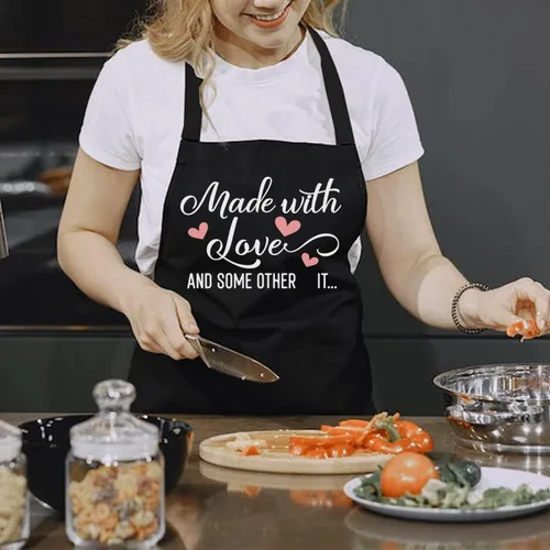 Miniatura 3 de Regalos de cocina para mujer, delantales divertidos para mujer, lindos con bolsillos, delantal de cocina de chef para hornear, regalos