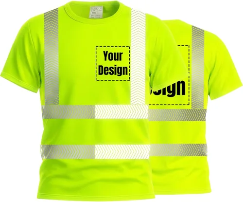 Miniatura 31 de Camiseta Hi Vis con tira reflectante de alta visibilidad, camisetas de seguridad personalizadas para tu logotipo, camisas de trabajo al aire libre