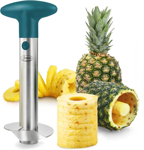 Miniatura 16 de Descorazonador de piña, [actualizado, reforzado, hoja más gruesa] Newness - removedor prémuim de núcleos de piña de acero inoxidable, herramienta