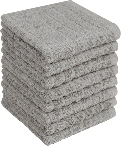 Miniatura 35 de Bumble - Paños de cocina (8 unidades) 12 x 12 pulgadas Toallas de cocina 100% algodón 405 GSM Toallas de cocina suaves, altamente Gris