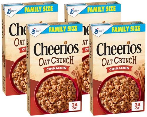 Miniatura 10 de Cheerios Oat Crunch Cinnamon Cereal de Desayuno, Hecho con Grano Entero, Tamaño Grande, 18.2 oz