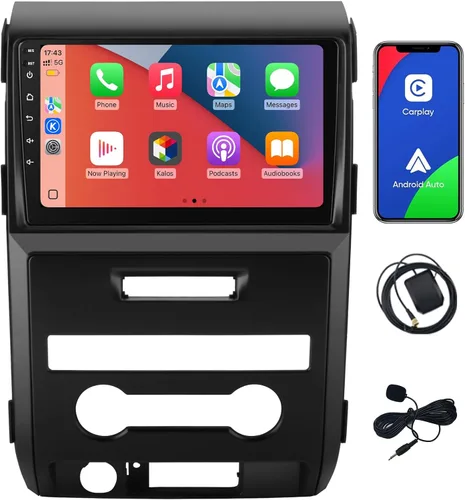 Junsun 5G WiFi 64 GB ROM Radio de coche estéreo para Ford F150 2009 2010 2011 2012, CarPlay/Android Auto, 9 pulgadas HD IPS pantalla táctil